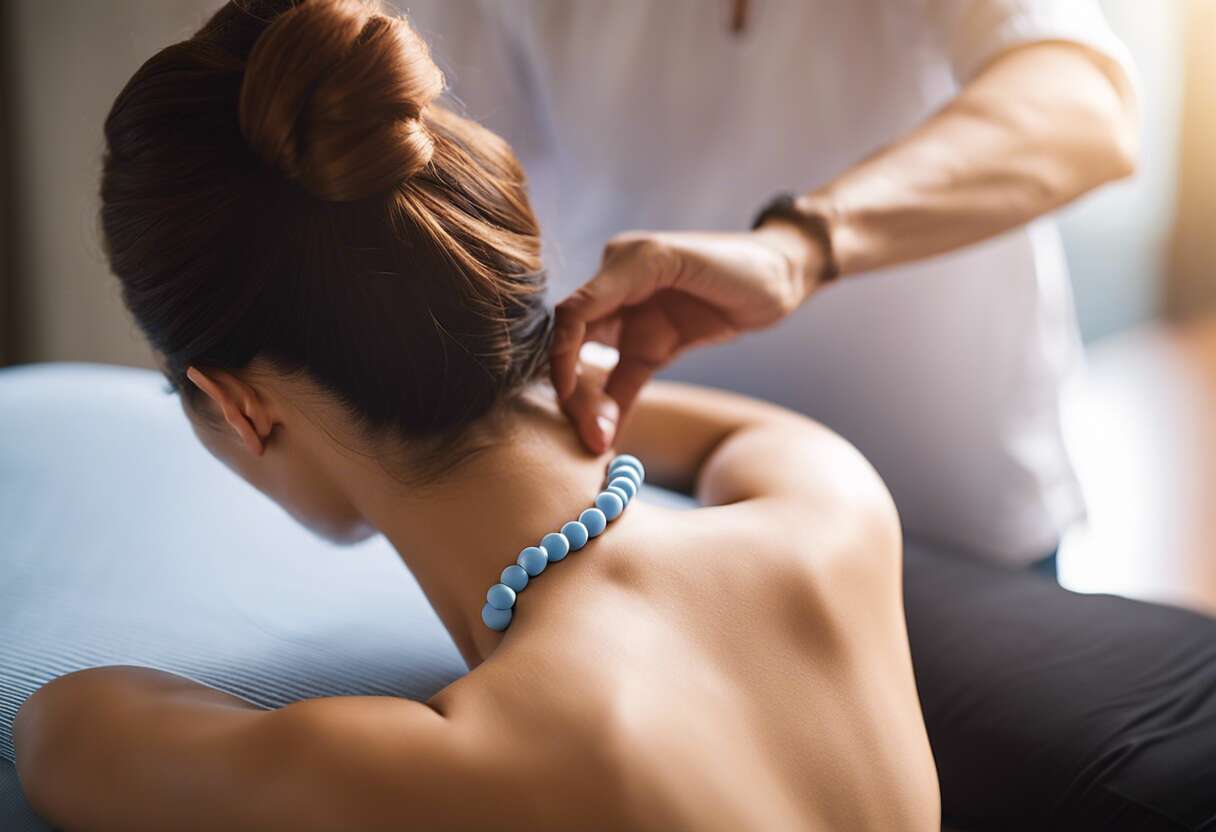 Atténuation des douleurs dorsales et cervicales par stimulation des points clés