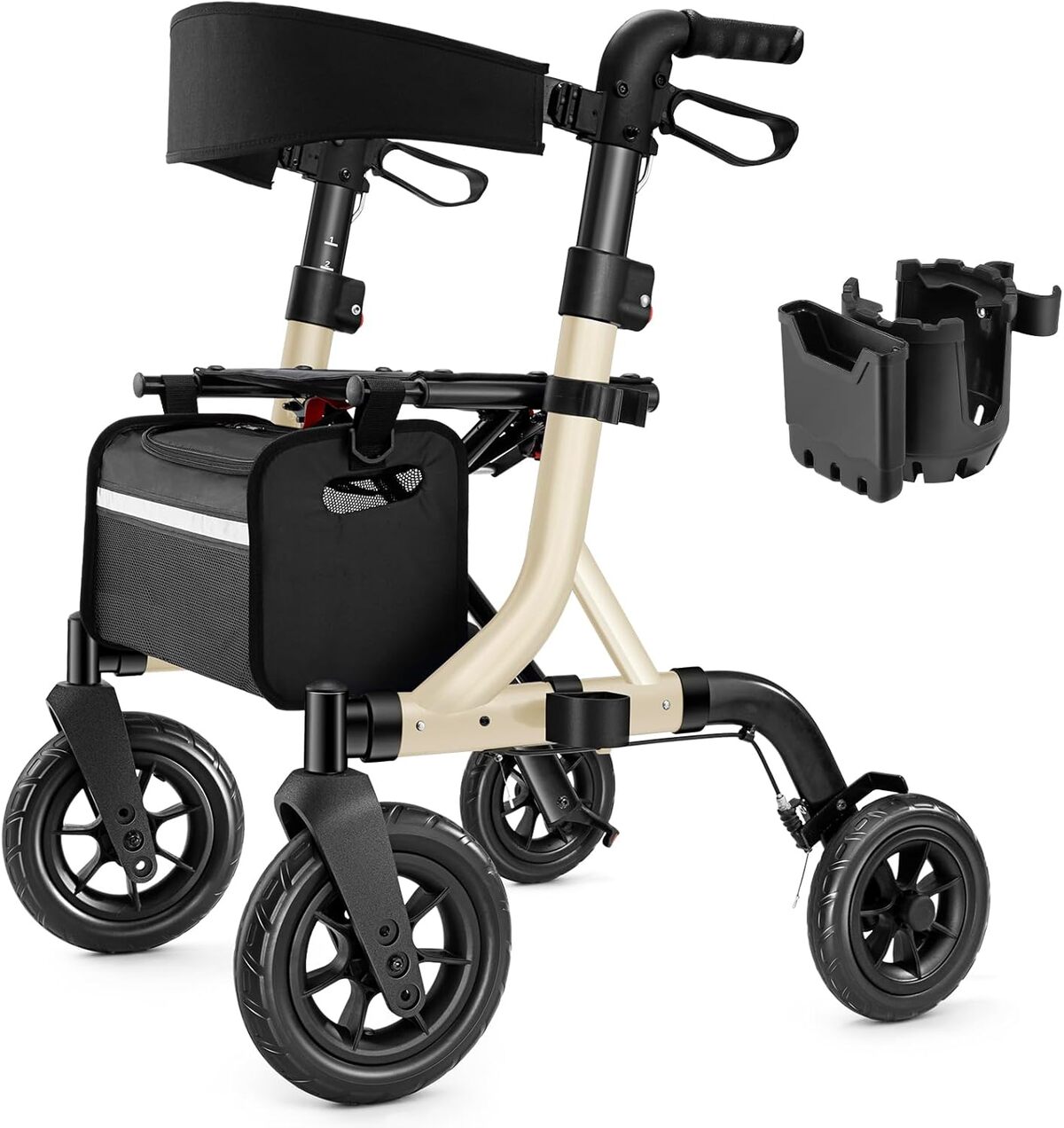 Test du déambulateur MAXWALK avec siège et grandes roues