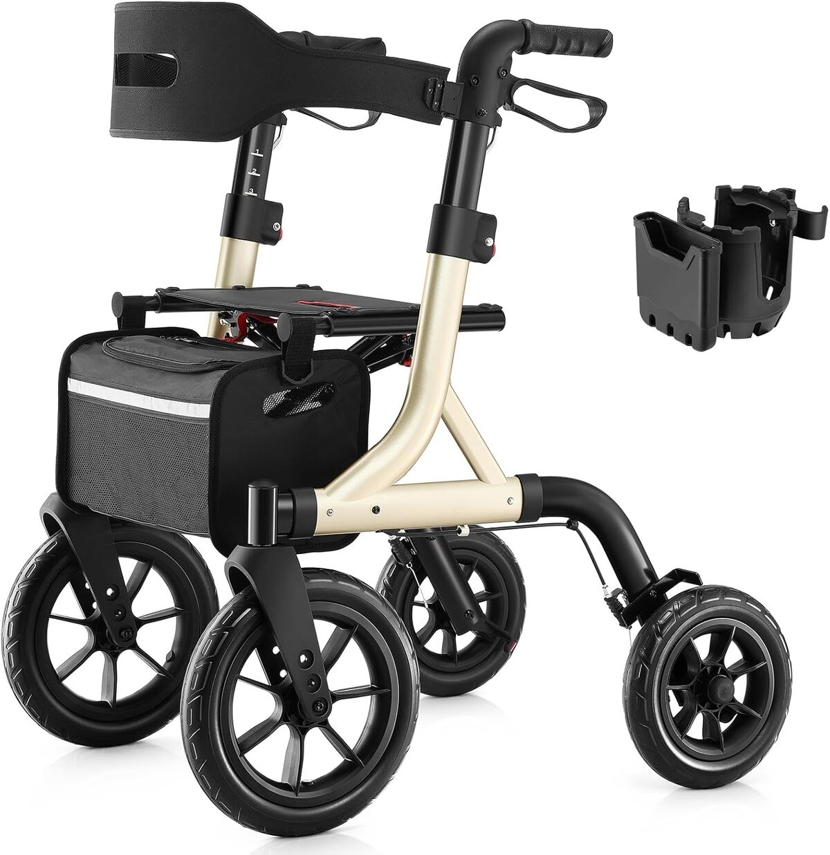 Test du MAXWALK : déambulateur tout terrain avec siège et grandes roues