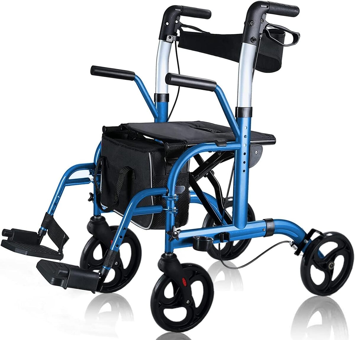 Test du déambulateur 2 en 1 avec siège rembourré de Chaise de transport médical
