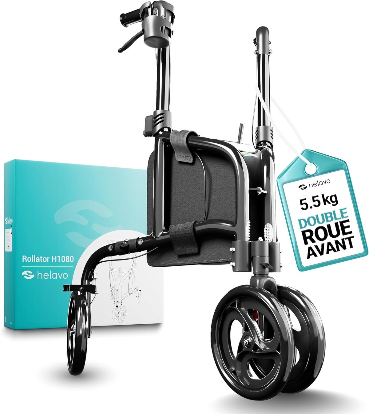 Test du déambulateur 3 roues Helavo : léger, pliable et polyvalent
