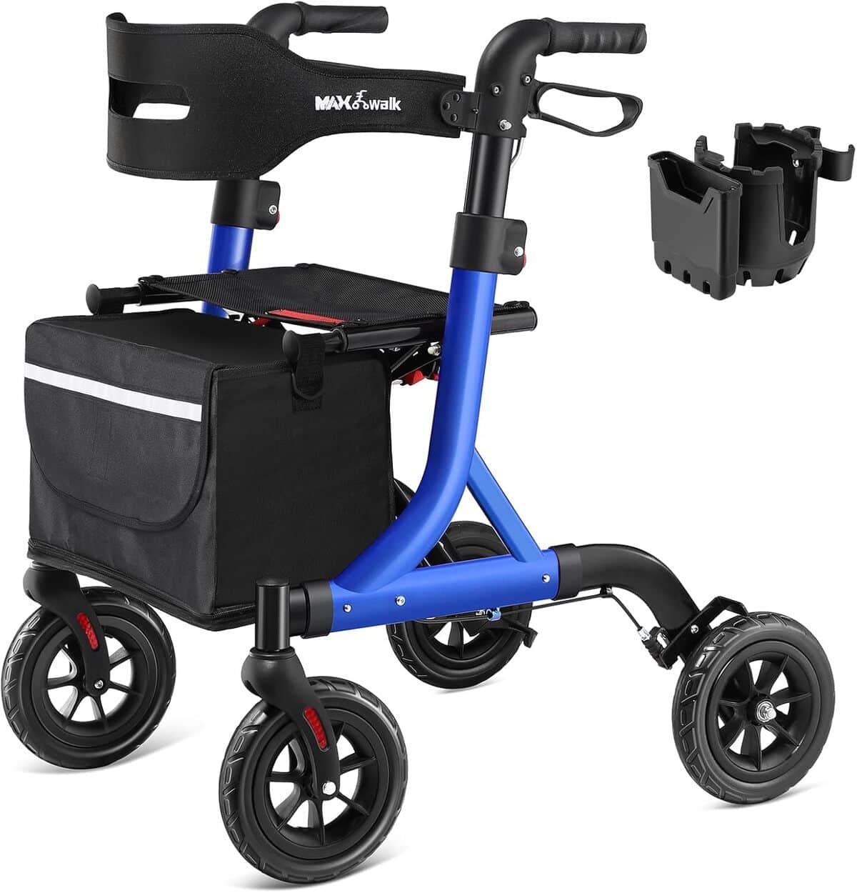 Test du déambulateur tout-terrain MAXWALK avec roues caoutchouc et siège