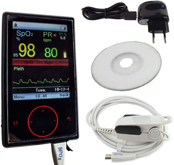 Oxymètre de pouls numérique | avec écran tft, Pile Lithium, Petit et Pratique Noir mobiclinic