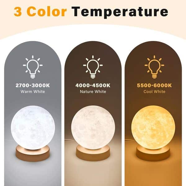 Doraubia Lampe de luminothérapie, lampe solaire 10 000 lux avec 3 températures de couleur, luminosité réglable, minuterie et fonction mémoire, lampe de lumière du jour, blanche, en plastique et métal