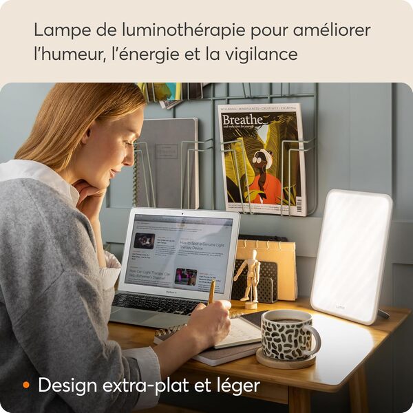 Lumie Vitamin L - Lampe Lumière Du Jour Compacte, 10 000 Lux Tablette De Lumière, Utiliser En Position Portrait Ou Paysage Pour Booster L'énergie Et La Concentration