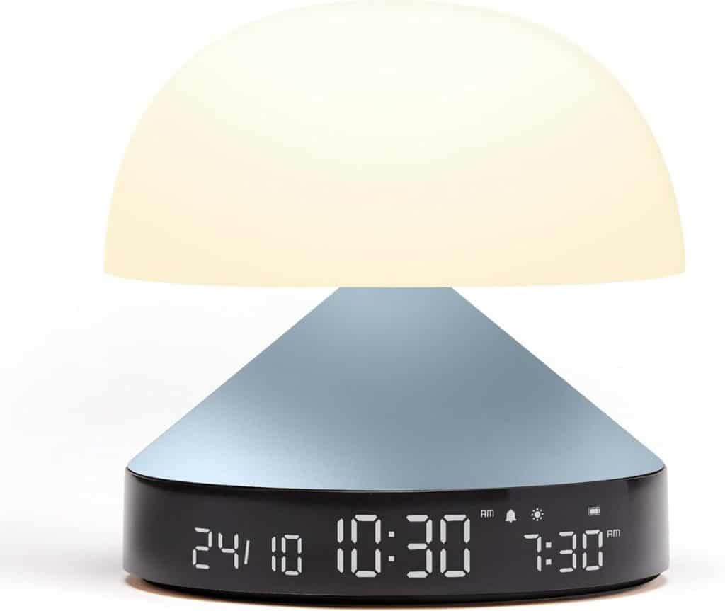 Test : réveil lumineux Lexon MINA Sunrise bleu clair