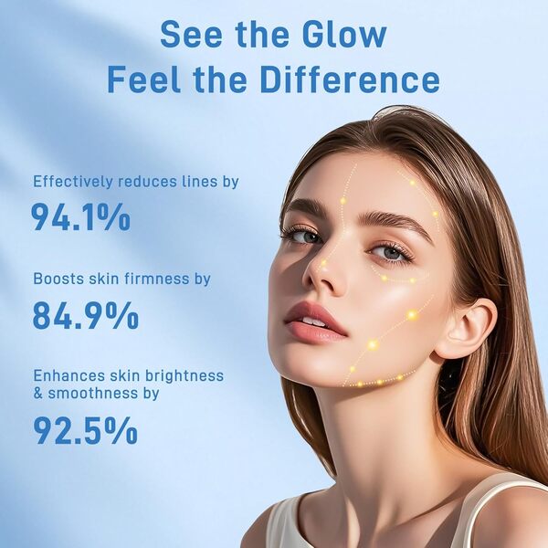 Lovsheme Thérapie à la lumière rouge pour le visage, masque facial à LED sans fil, design portable et confortable, 3 modes d'éclairage, 360 perles lumineuses haute densité