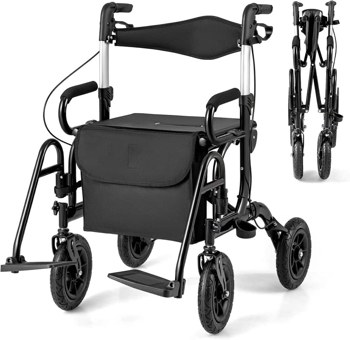 Test du déambulateur aluminium 2 en 1 Fantask : pliable et ergonomique