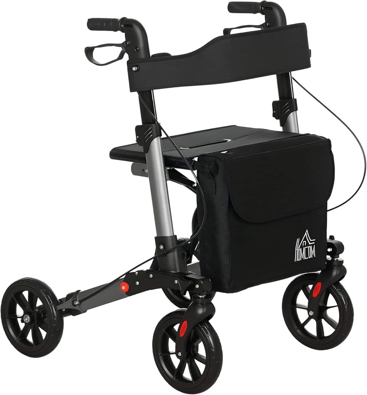 Test du déambulateur HOMCOM pliable à 4 roues avec siège