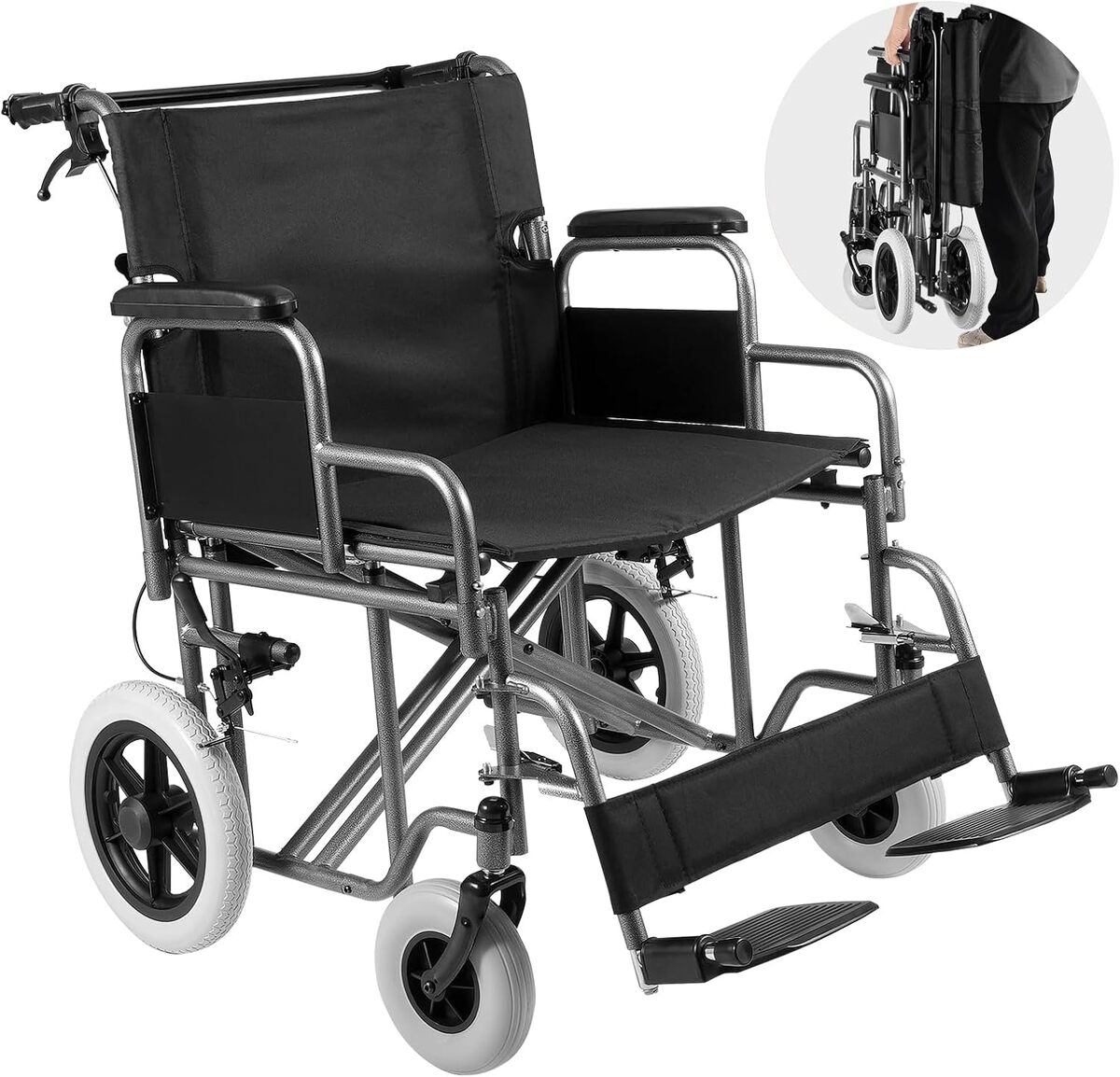 Test du fauteuil roulant pliable Vevor 60 cm