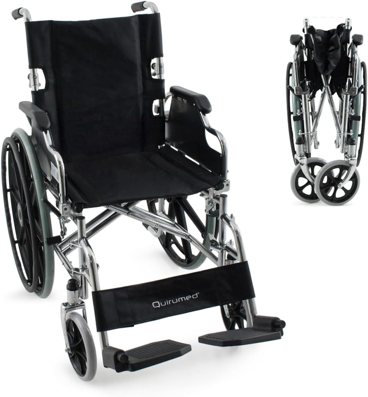 Test du fauteuil roulant Quirumed Pro : acier chromé pliable
