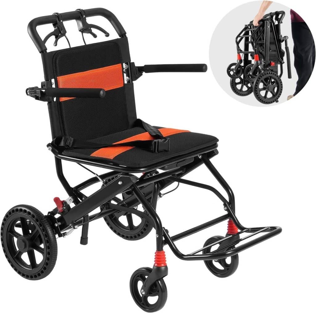 Test : vEVOR fauteuil roulant ultra-léger pliable 45, 7 cm