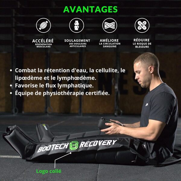 BOOTECH Pressothérapie Premium rechargeable pour la maison, massage des jambes fatiguées, améliore la circulation, récupération musculaire, drainage lymphatique, cellulite, batterie 6H, 6 caméras(M)