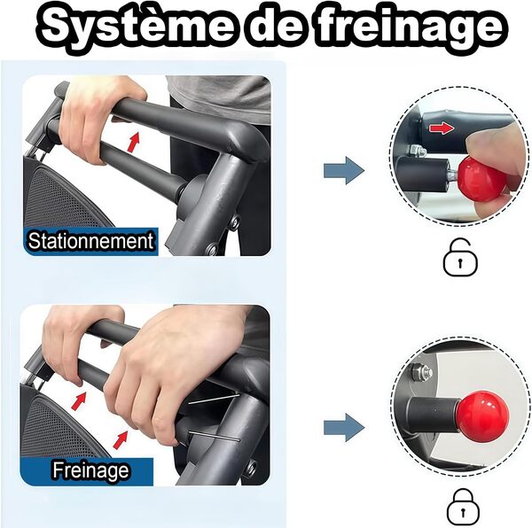 ByteTecpeak M2 Fauteuil roulant électrique pliable léger - Design à double verrouillage de sécurité, nouveau système de freinage, idéal pour les voyages, capacité de charge de 100 kg,