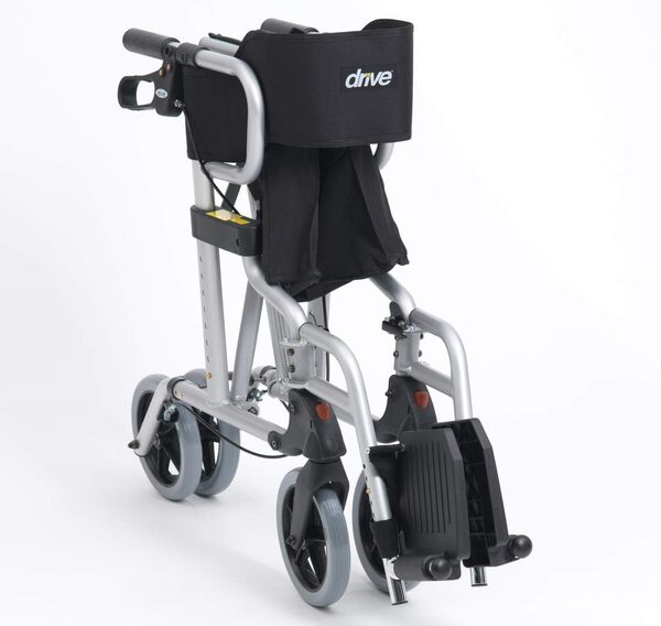 Drive DeVilbiss Diamond Deluxe Déambulateur avec assise et dossier 4 roues Cadre en aluminium Argenté