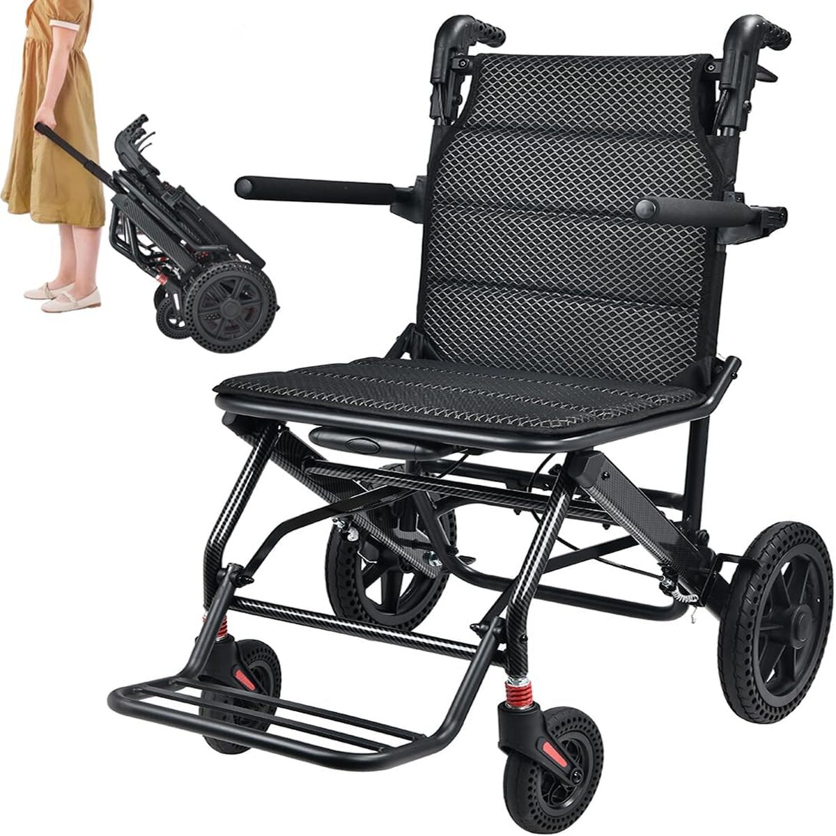 Test du fauteuil roulant portable KCareU : léger et absorbant les chocs