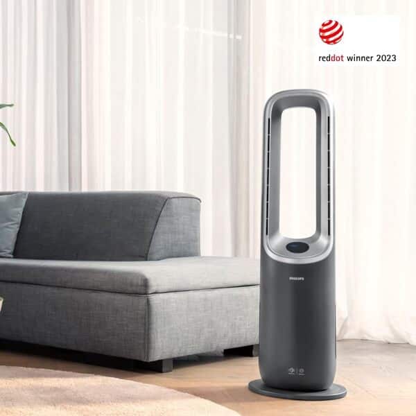 Philips Air Performer 3-en-1 : Purificateur, Chauffage & Ventilateur Rafraîchisseur – Nettoie 70m², Élimine 99,97% des Allergènes et Polluants. Filtre HEPA, Capteurs Intelligents, App (AMF870/15)