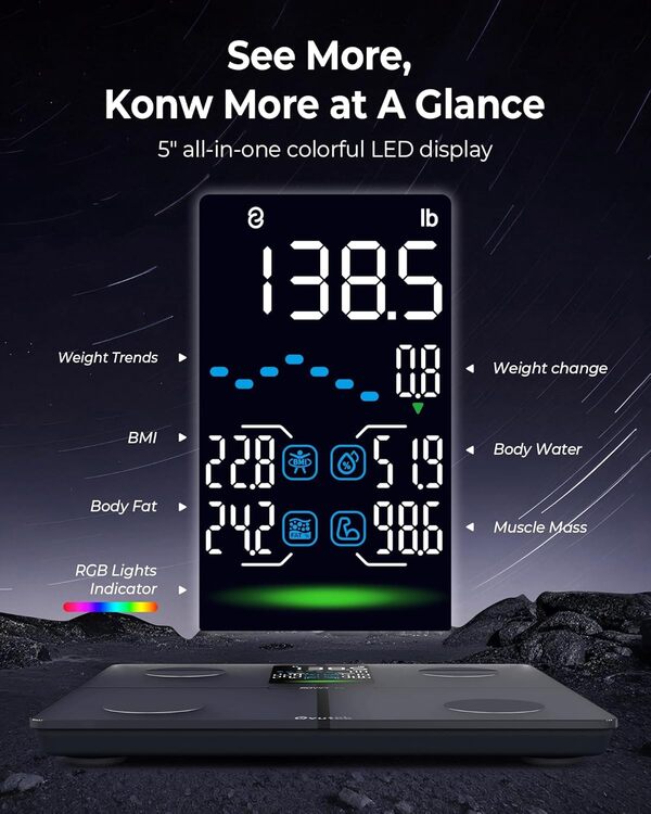 Ovutek Balance intelligente professionnelle pour poids corporel, IMC, graisse corporelle, masse musculaire, composition corporelle très précise