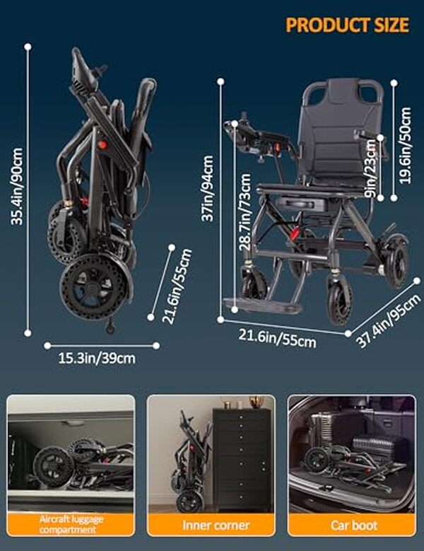Découvrez notre avis complet sur le fauteuil roulant électrique pliable de 17, 5 kg en fibre de carbone : légèreté, durabilité et praticité au rendez-vous pour améliorer votre mobilité quotidienne.