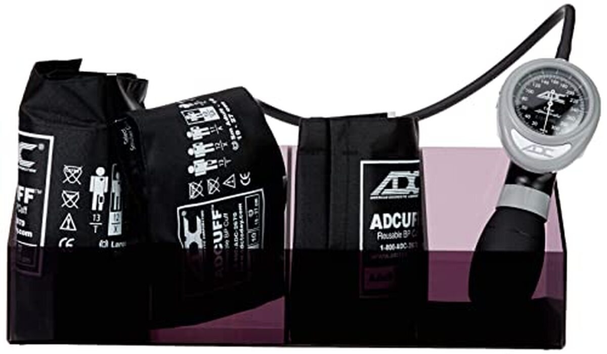 Test du kit multi-brassards ADC Multikuf 705 avec sphygmomanomètre anéroïde 804