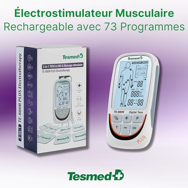 Découvrez notre test détaillé de l'électrostimulateur TESMED TE-880R Plus : 73 programmes pour répondre à vos besoins de rééducation et d'amélioration physique. Améliorez votre bien-être dès maintenant  !