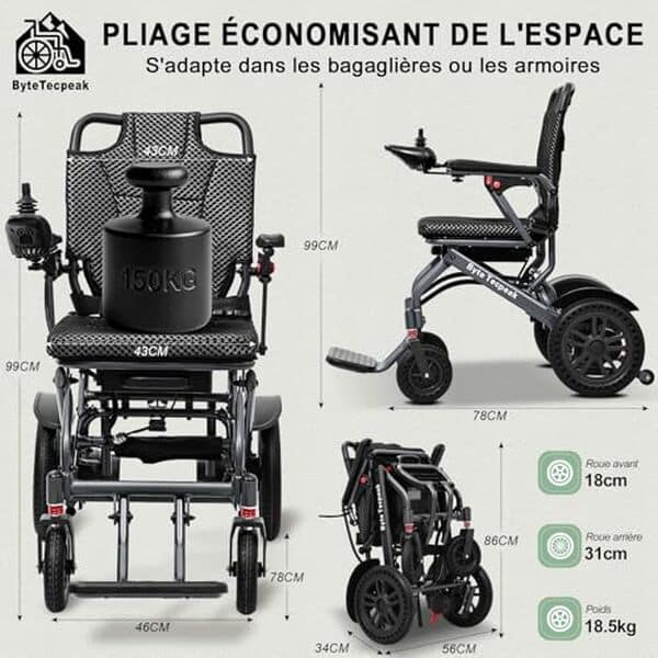Découvrez notre test complet du fauteuil roulant pliable ByteTecpeak D04 : évaluez sa performance et sa praticité pour une mobilité améliorée. fauteuil ergonomique et facile à transporter, il s'adapte à tous vos besoins.